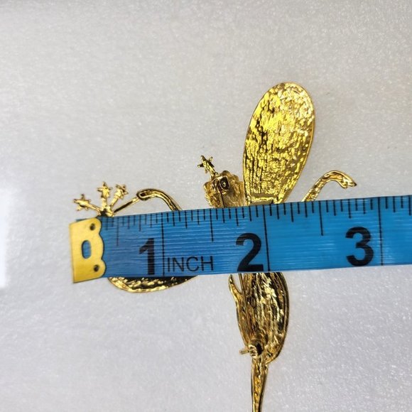Gold Tone Angel Brooch with Magic Wand - Picture 8 of 15